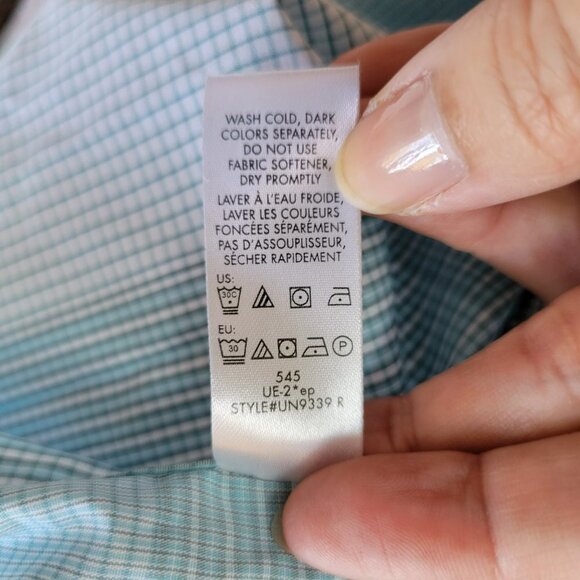 Calvin Klein Checked Infinite Cool Body Fit Non-Iron Dress Shirt - Size Medium - Picture 7 of 8